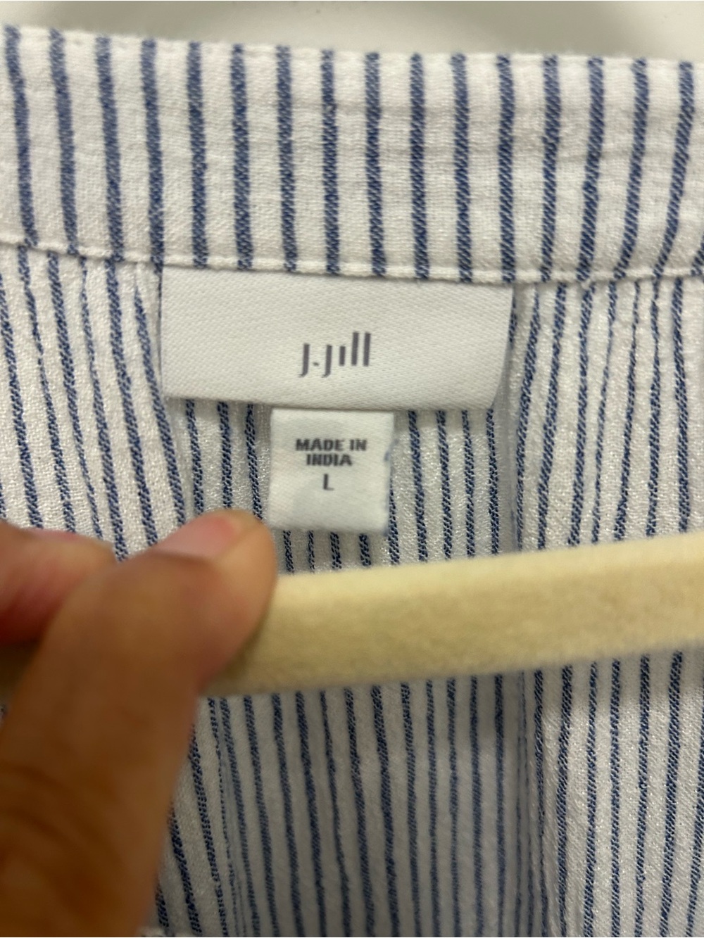 J. Jill Embroidered Striped Tunic Dress Cover-Up Blue White Size XL - Picture 4 of 10